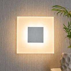 Lucande Væglamper|Væglamper > LED-væglampe Berlind, 26 cm, hvid, glas, metal