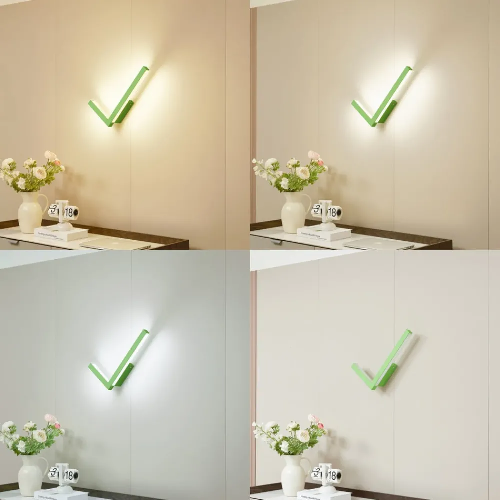 Væglamper ^ Lucande LED-væglampe Check, grøn, metal, CCT, dæmpbar