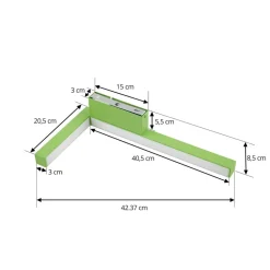 Væglamper ^ Lucande LED-væglampe Check, grøn, metal, CCT, dæmpbar