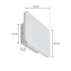Lucande Væglamper > LED-væglampe Elrik, hvid, 22 cm høj, metal