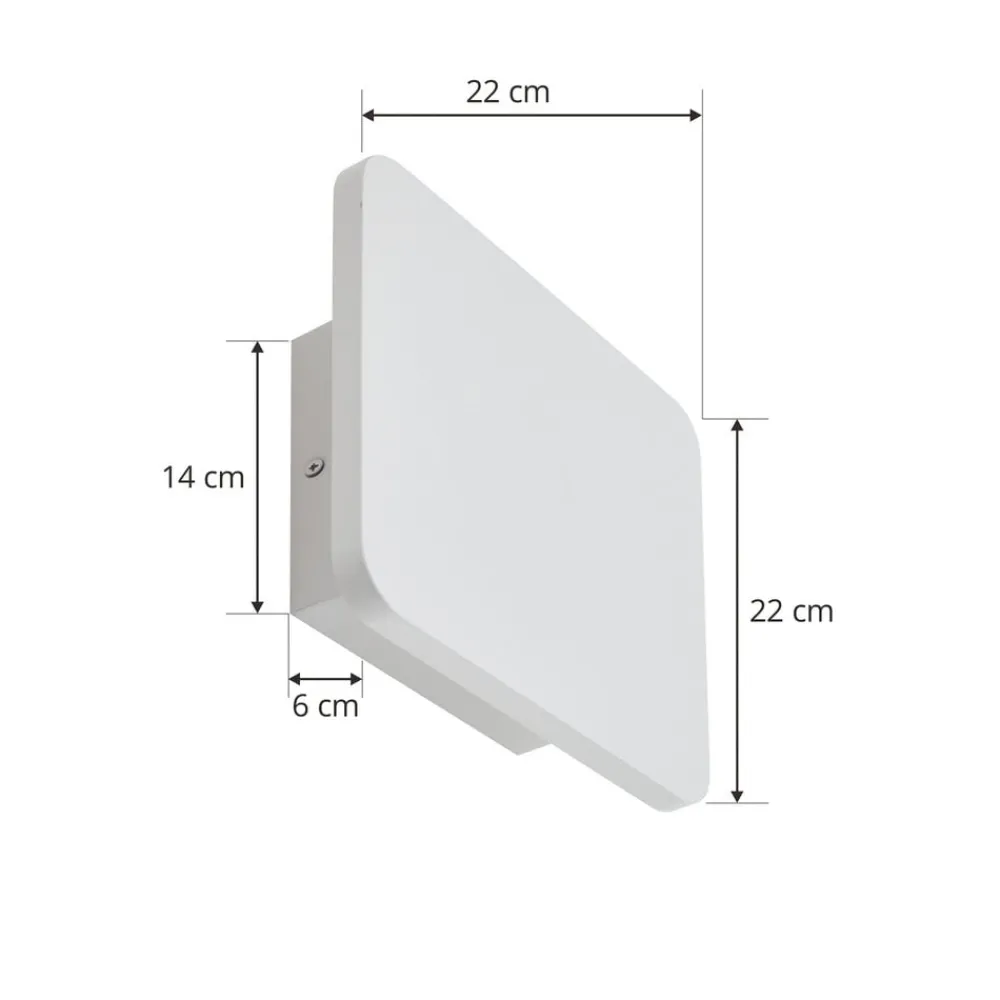 Lucande Væglamper > LED-væglampe Elrik, hvid, 22 cm høj, metal