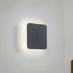 Lucande Væglamper > LED-væglampe Elrik, sort, 22 cm høj, metal