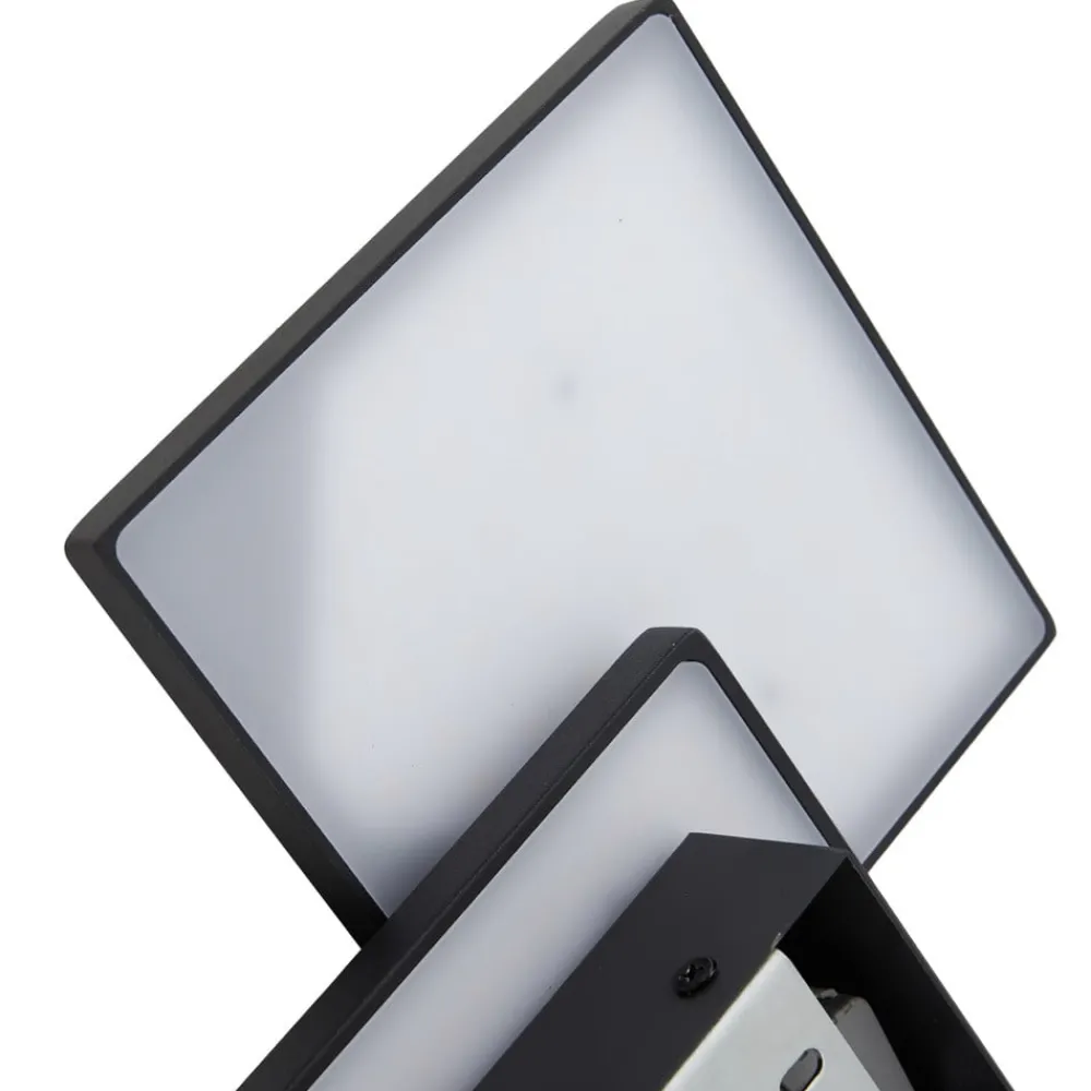 Lucande Gang|Væglamper > LED-væglampe Elrik, sort, 27 cm høj, metal