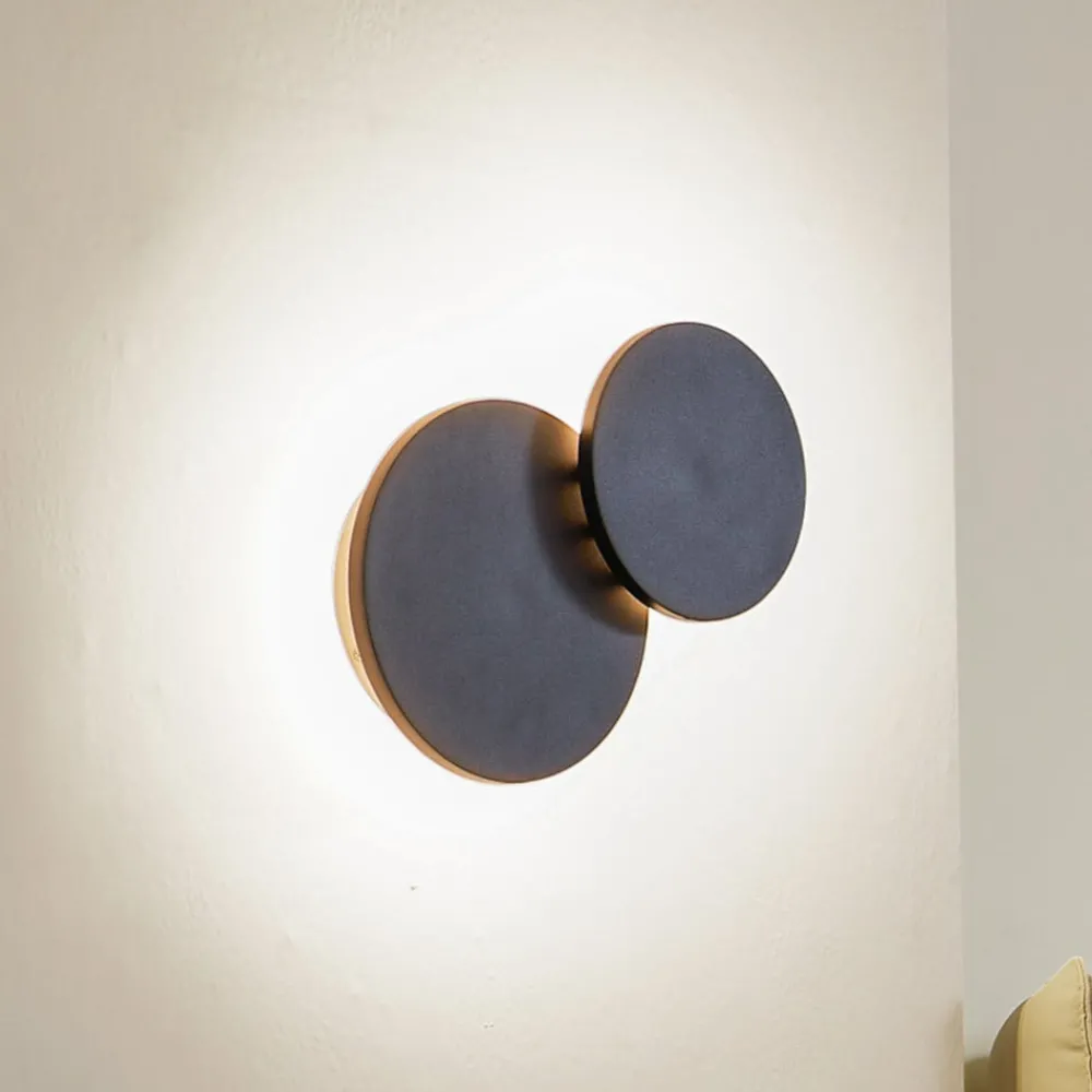 Lucande Gang|Væglamper > LED-væglampe Elrik, sort, 20 cm høj, metal