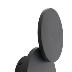 Lucande Gang|Væglamper > LED-væglampe Elrik, sort, 20 cm høj, metal