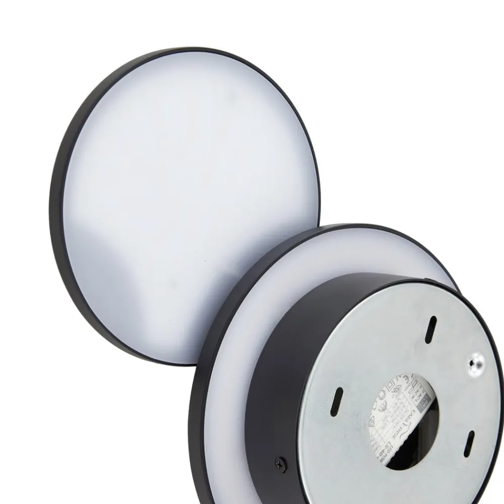 Lucande Gang|Væglamper > LED-væglampe Elrik, sort, 20 cm høj, metal