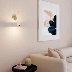 Lucande Pendellamper|Væglamper > LED-væglampe Hayley, guldfarvet, glas, 34 cm høj