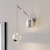 Lucande Væglamper|Væglamper > LED-væglampe Hayley, kromfarvet, glas, højde 34 cm