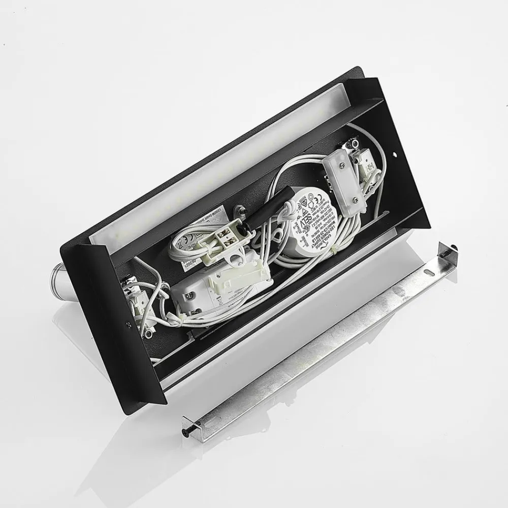 Lucande Væglamper > LED-væglampe Kimo, 32 cm, sort, aluminium, USB