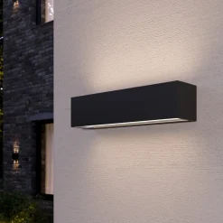 Væglamper ^ Lucande LED-væglampe Lengo, 25 cm antracit, op/ned 3000K