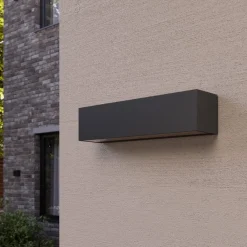 Væglamper ^ Lucande LED-væglampe Lengo, 25 cm antracit, op/ned 3000K