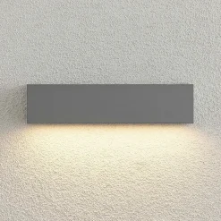 Lucande Terrassebelysning|Væglamper > LED-væglampe Lengo, 25 cm, sølv, 1 lyskilde, IP65