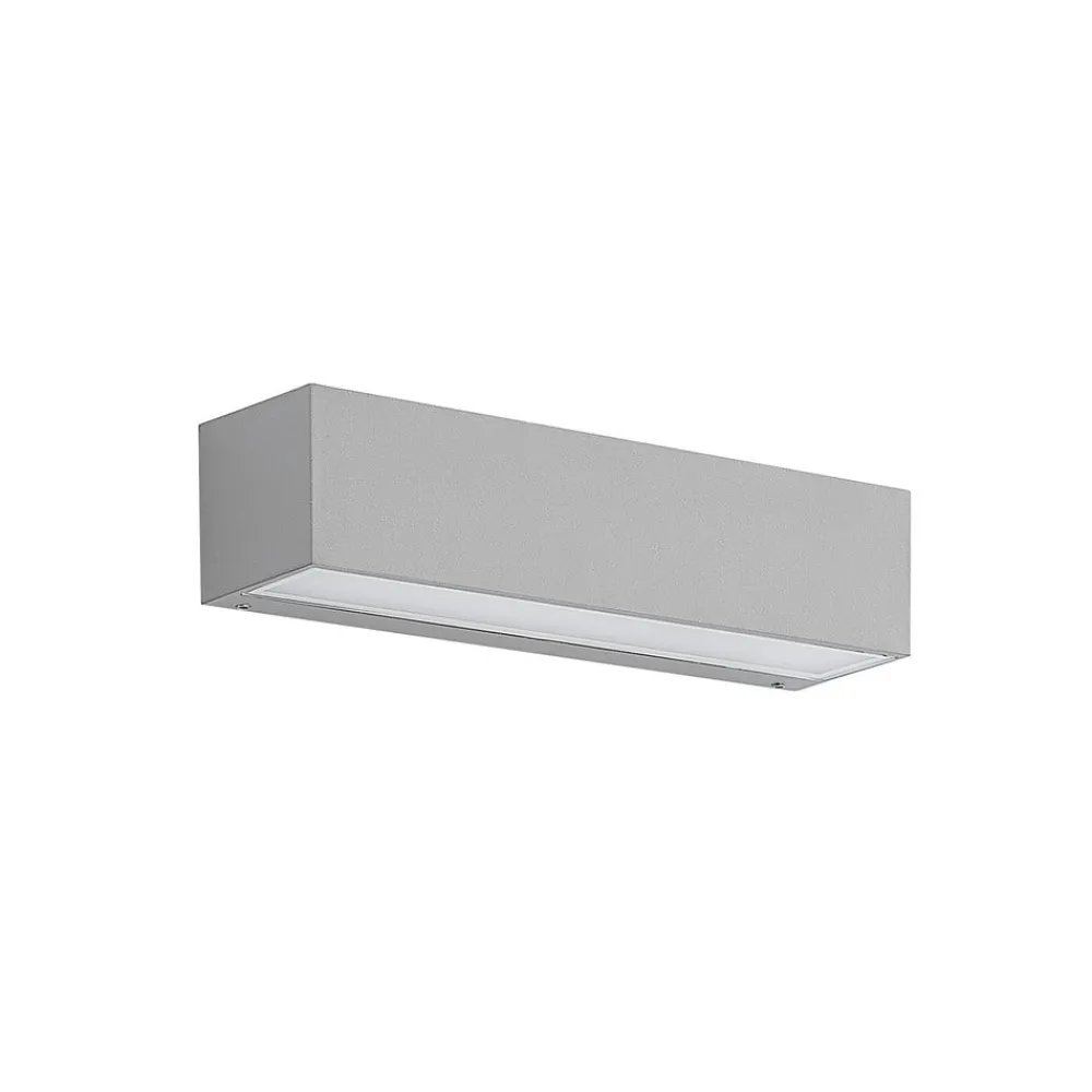 Lucande Terrassebelysning|Væglamper > LED-væglampe Lengo, 25 cm, sølv, 1 lyskilde, IP65