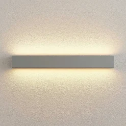 Lucande Terrassebelysning|Væglamper > LED-væglampe Lengo, 50 cm, sølv, 2 lyskilder, IP65