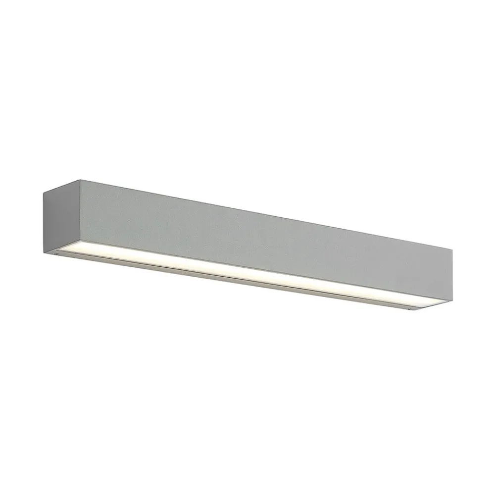 Lucande Terrassebelysning|Væglamper > LED-væglampe Lengo, 50 cm, sølv, 2 lyskilder, IP65