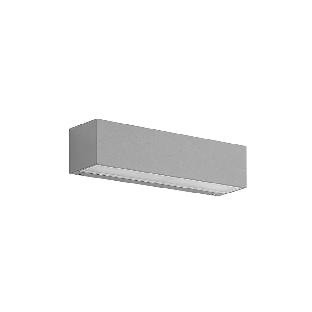 Terrassebelysning|Væglamper ^ Lucande LED-væglampe Lengo, 25 cm, sølv, 2 lyskilder, IP65