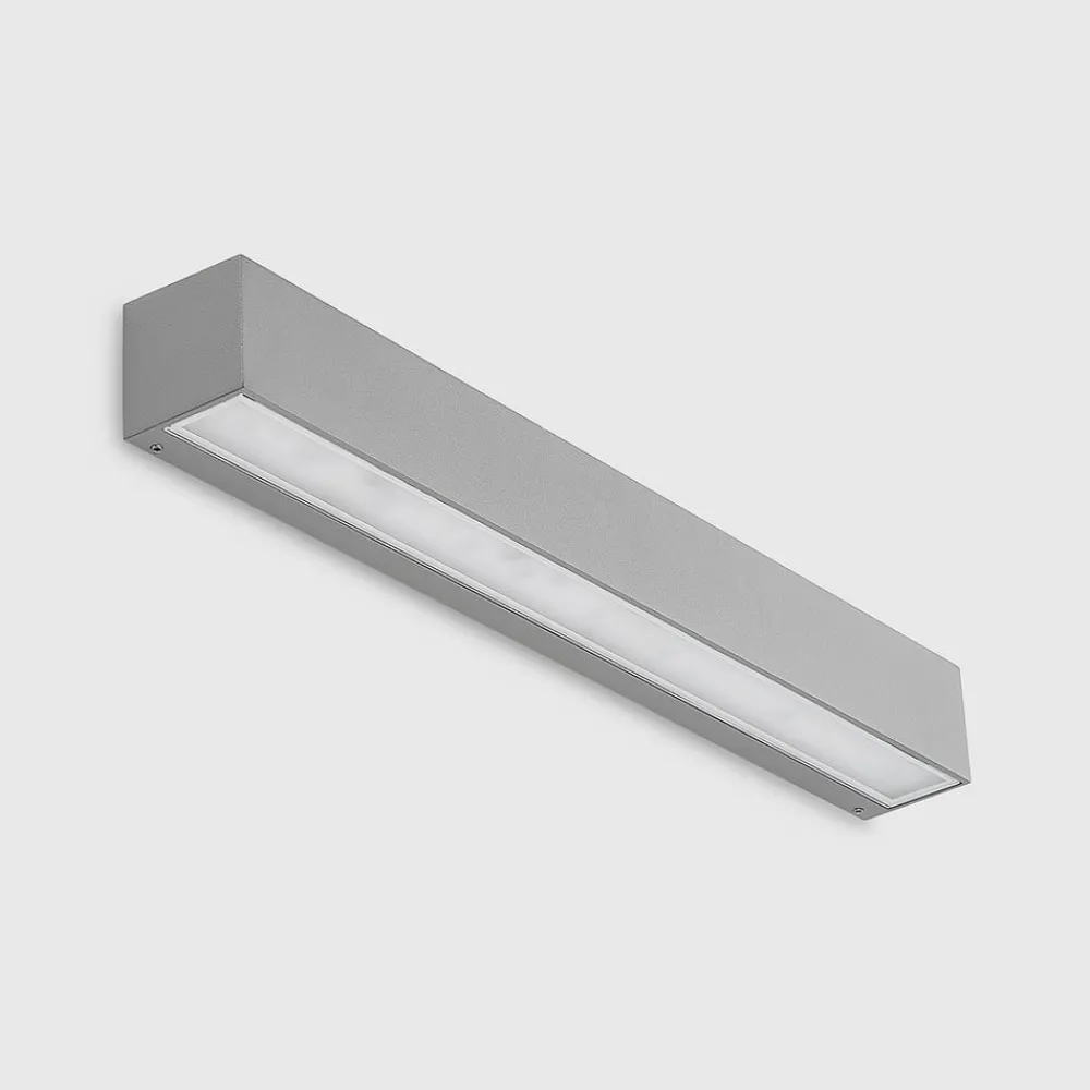 Lucande Terrassebelysning|Væglamper > LED-væglampe Lengo, 50 cm, sølv, 1 lyskilde, IP65