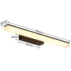 Lucande Væg- Og Spejllamper|Væglamper > LED-væglampe Lisana, vandret, 46 cm, IP44