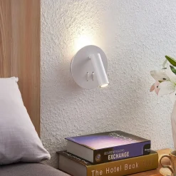 Lucande Væglamper|Væglamper > LED-væglampe Magya, hvid 2 lyskilder. rund