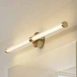 Væg- Og Spejllamper|Væglamper ^ Lucande LED-væglampe Melisa, guld, 90 cm, CCT, IP44