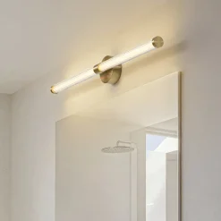 Væg- Og Spejllamper|Væglamper ^ Lucande LED-væglampe Melisa, guld, 90 cm, CCT, IP44