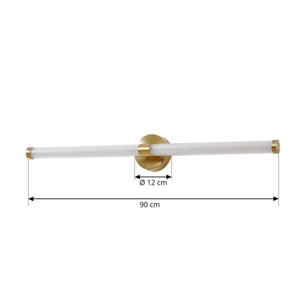 Væg- Og Spejllamper|Væglamper ^ Lucande LED-væglampe Melisa, guld, 90 cm, CCT, IP44