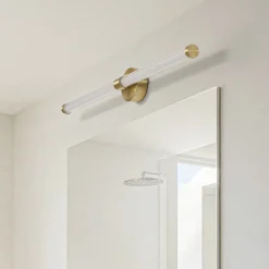 Væg- Og Spejllamper|Væglamper ^ Lucande LED-væglampe Melisa, guld, 90 cm, CCT, IP44