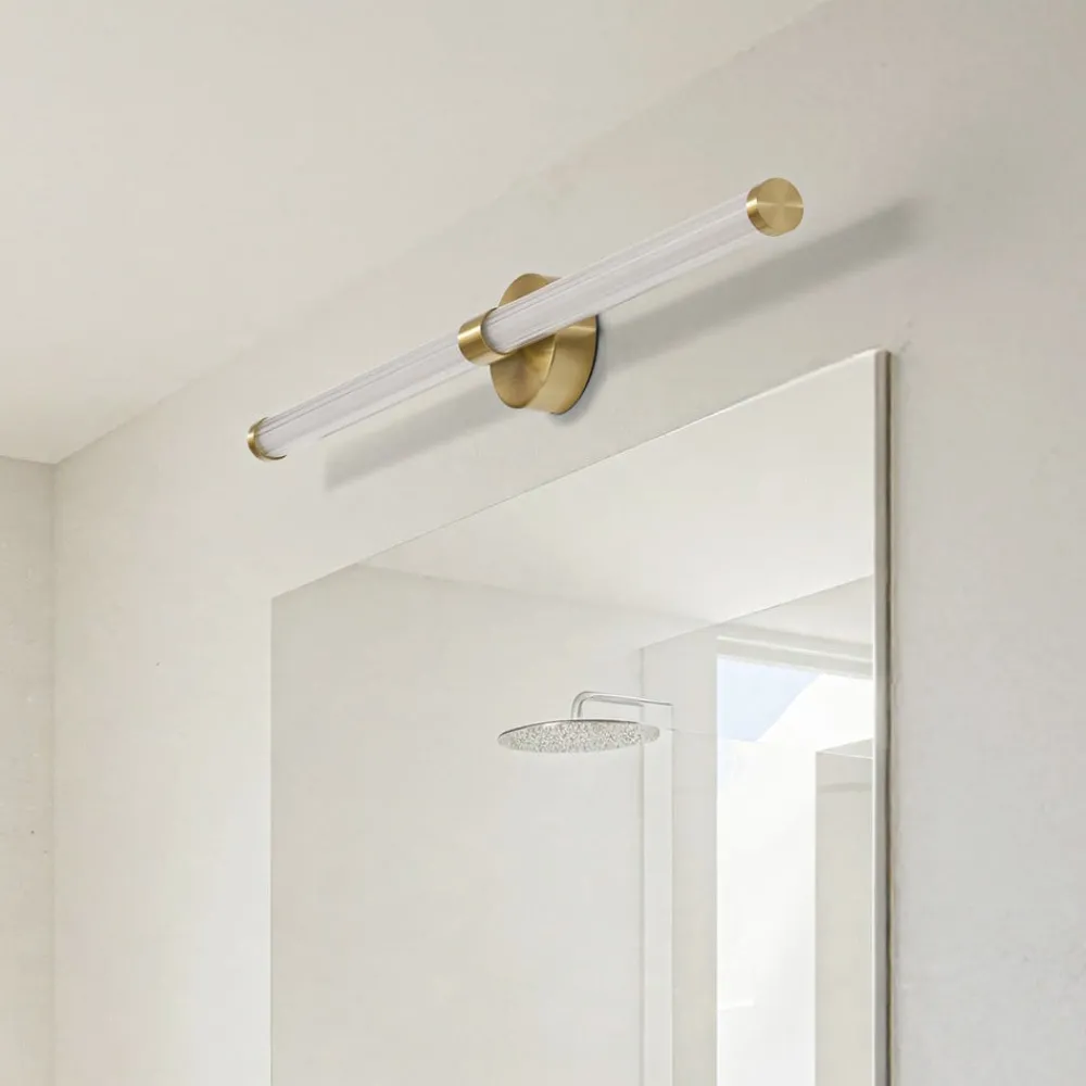 Væg- Og Spejllamper|Væglamper ^ Lucande LED-væglampe Melisa, guld, 90 cm, CCT, IP44