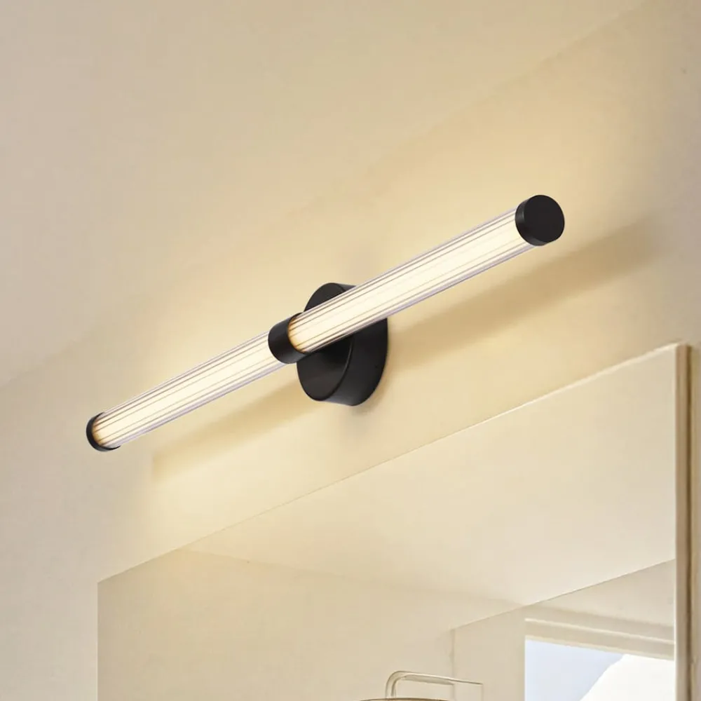 Lucande Væg- Og Spejllamper > LED-væglampe Melisa, sort, 90 cm, CCT, IP44
