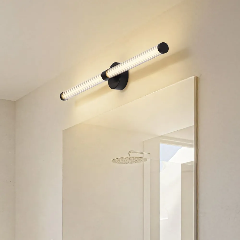 Lucande Væg- Og Spejllamper > LED-væglampe Melisa, sort, 90 cm, CCT, IP44