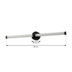 Lucande Væg- Og Spejllamper > LED-væglampe Melisa, sort, 90 cm, CCT, IP44