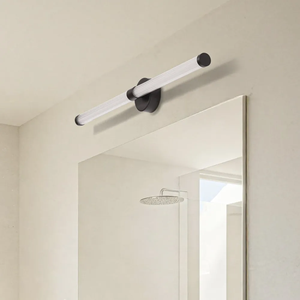 Lucande Væg- Og Spejllamper > LED-væglampe Melisa, sort, 90 cm, CCT, IP44