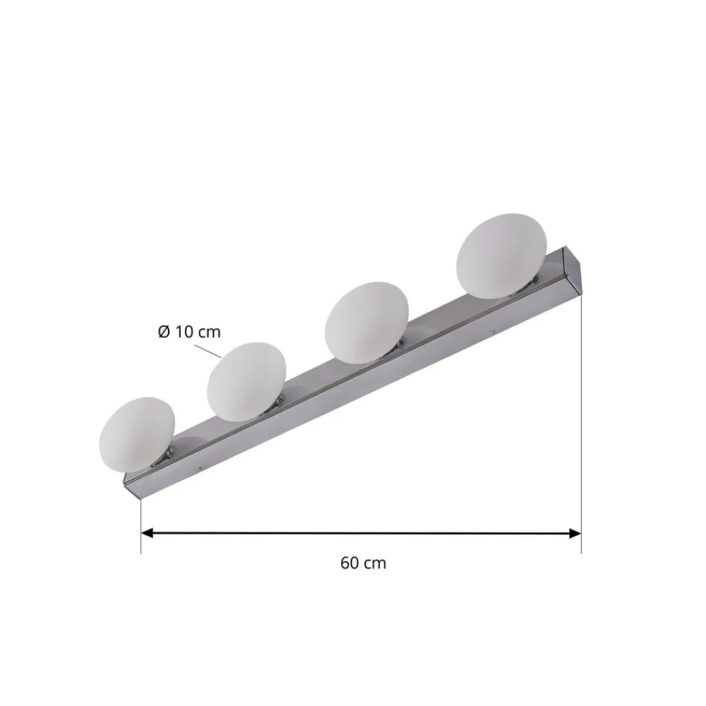 Lucande Væg- Og Spejllamper|Væglamper > LED-væglampe til badeværelset Myrra, krom, glas, 60 cm, IP44