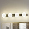 Lucande Væg- Og Spejllamper|Væglamper > LED-væglampe til badeværelset Myrra, sort, glas, 60 cm, IP44