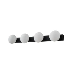 Lucande Væg- Og Spejllamper|Væglamper > LED-væglampe til badeværelset Myrra, sort, glas, 60 cm, IP44