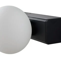 Lucande Væg- Og Spejllamper|Væglamper > LED-væglampe til badeværelset Myrra, sort, glas, 60 cm, IP44