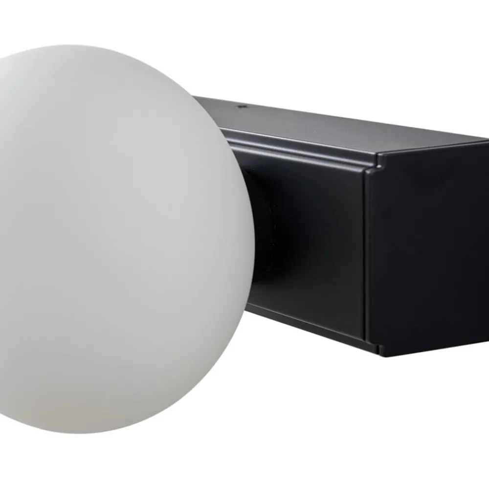 Lucande Væg- Og Spejllamper|Væglamper > LED-væglampe til badeværelset Myrra, sort, glas, 60 cm, IP44