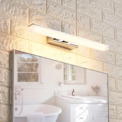 Væg- Og Spejllamper|Væglamper ^ Lucande LED-væglampe til badeværelset Julie, 46 cm, krom, metal, IP44