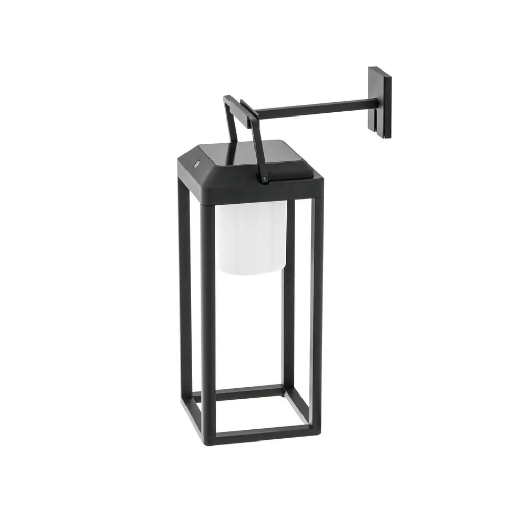 Lucande Væglamper > LED-væglampe Tilena, kantet, sort, aluminium