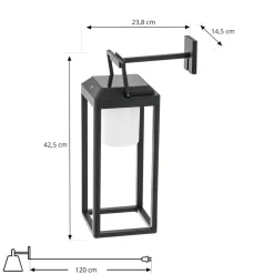 Lucande Væglamper > LED-væglampe Tilena, kantet, sort, aluminium