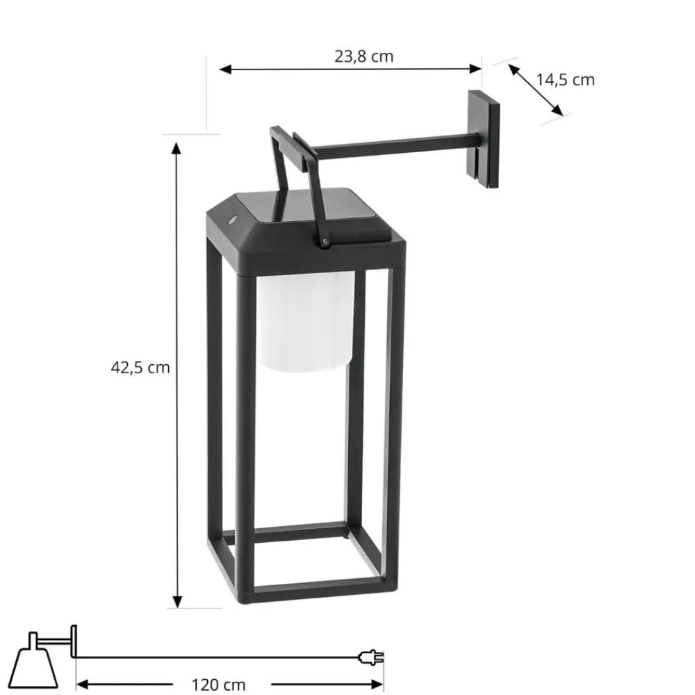 Lucande Væglamper > LED-væglampe Tilena, kantet, sort, aluminium