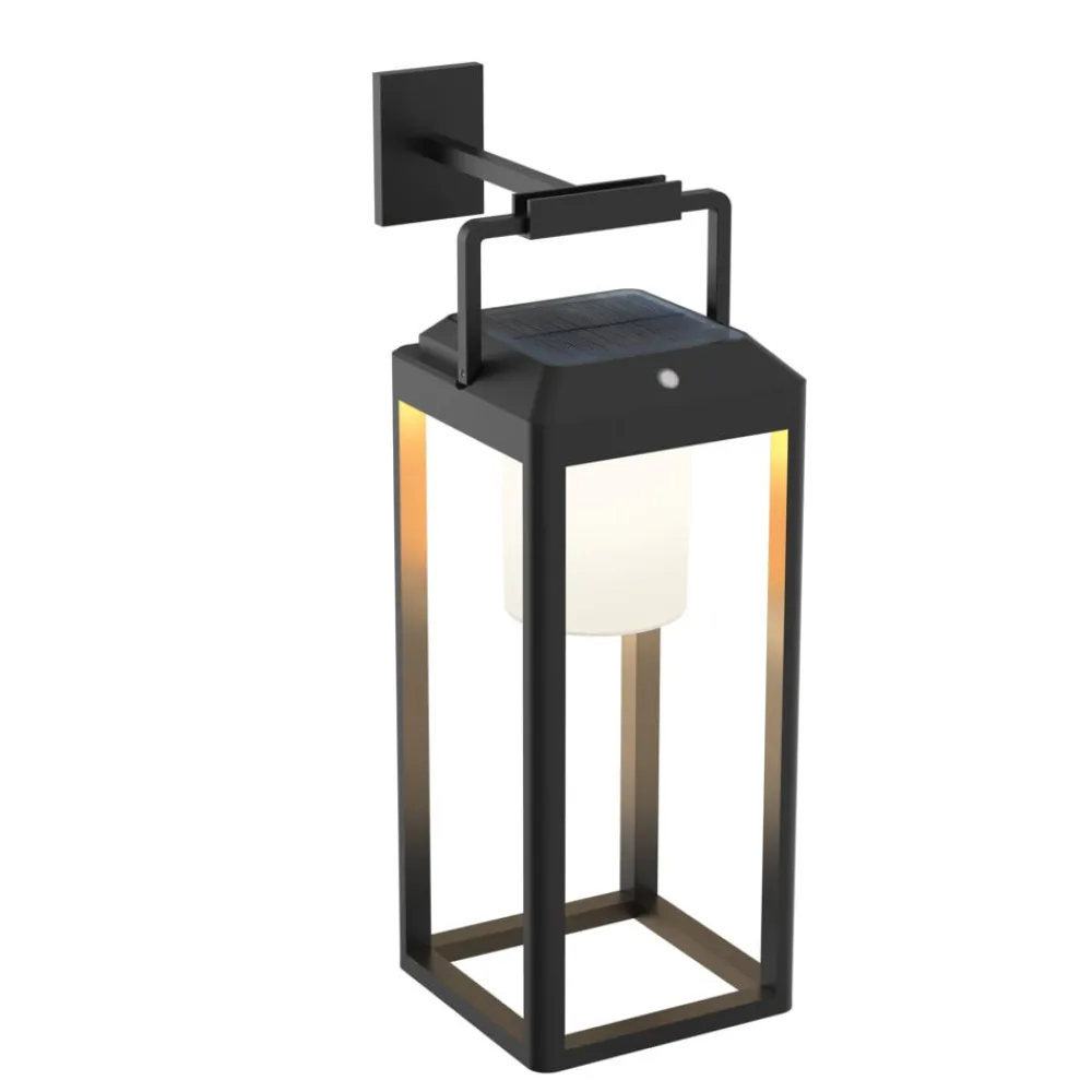 Lucande Væglamper > LED-væglampe Tilena, kantet, sort, aluminium
