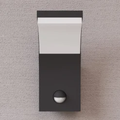 Lucande Væglampe Med Sensor|Terrassebelysning > LED-væglampe Timm, sensor, 20cm, antracit, IP54