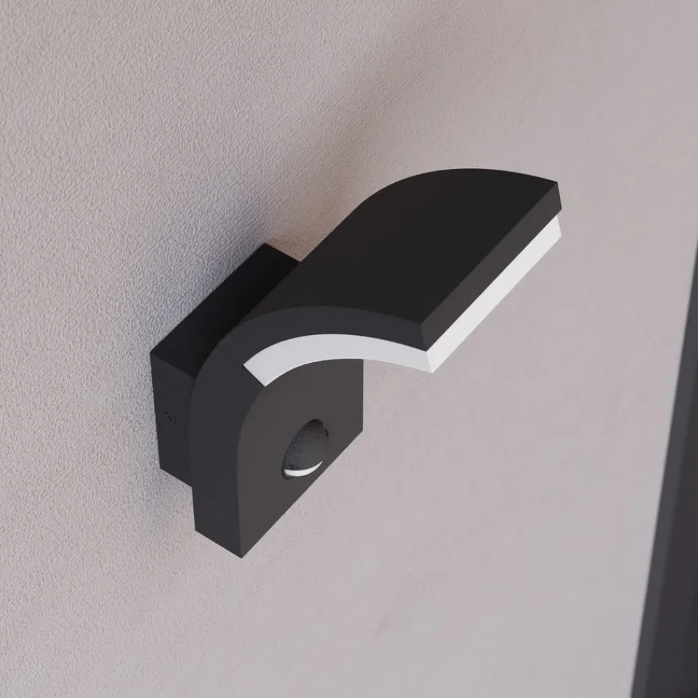 Lucande Væglampe Med Sensor|Terrassebelysning > LED-væglampe Timm, sensor, 20cm, antracit, IP54
