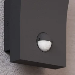 Lucande Væglampe Med Sensor|Terrassebelysning > LED-væglampe Timm, sensor, 20cm, antracit, IP54