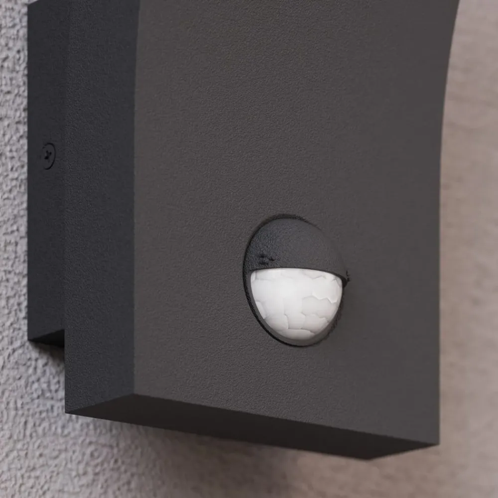 Lucande Væglampe Med Sensor|Terrassebelysning > LED-væglampe Timm, sensor, 20cm, antracit, IP54