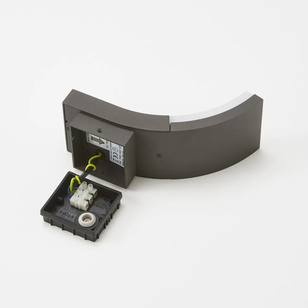 Lucande Væglampe Med Sensor|Terrassebelysning > LED-væglampe Timm, sensor, 20cm, antracit, IP54