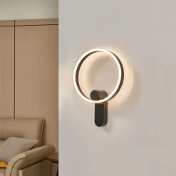 Lucande Væglamper > LED-væglampe Yekta, direkte, sort, dæmpbar