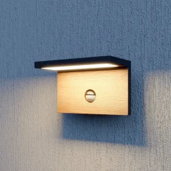 Væglampe Med Sensor|Væglamper ^ Lucande Lignus LED-væglampe, bevægelsessensor