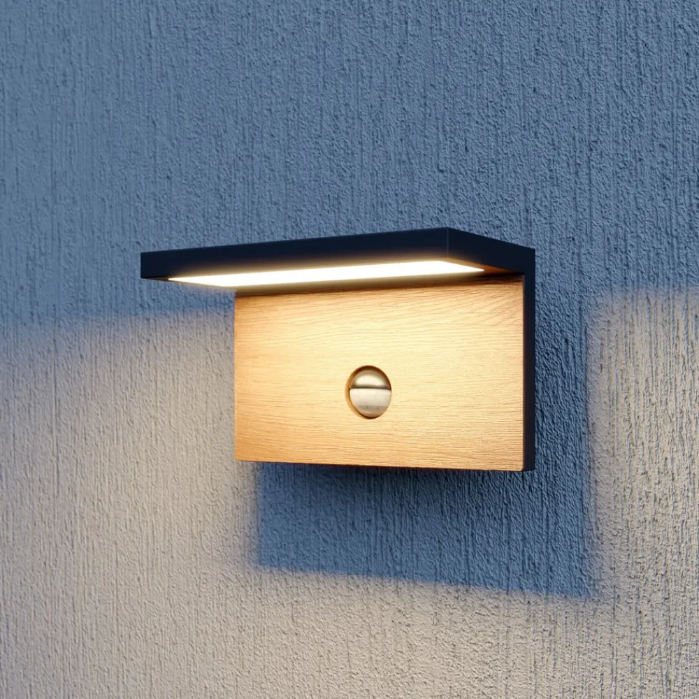 Væglampe Med Sensor|Væglamper ^ Lucande Lignus LED-væglampe, bevægelsessensor